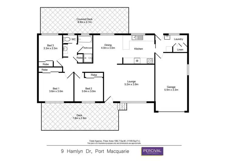 Floorplan of Homely house listing, 9 Hamlyn Drive, Port Macquarie NSW 2444