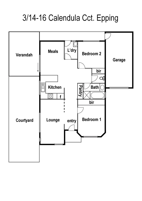 Floorplan of Homely unit listing, 3/14-16 Calendula Circuit, Epping VIC 3076
