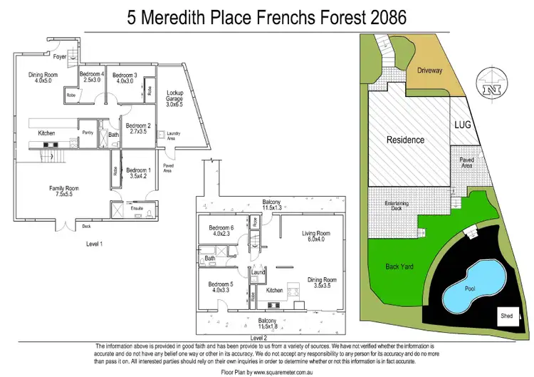 Floorplan of Homely house listing, 5 Meredith Place, Frenchs Forest NSW 2086