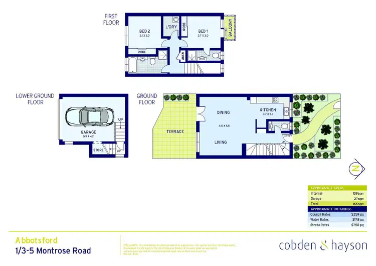 Floorplan of Homely townhouse listing, 1/3-5 Montrose Road, Abbotsford NSW 2046