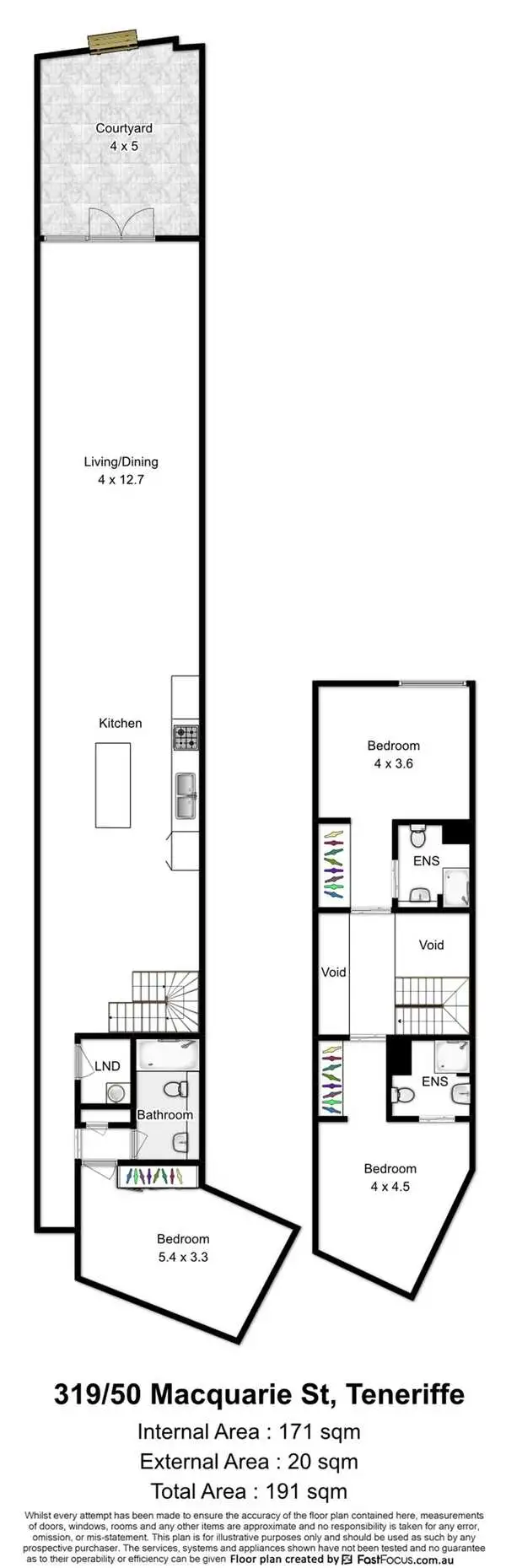 Floorplan of Homely apartment listing, Level 3/319/50 Macquarie Street, Teneriffe QLD 4005