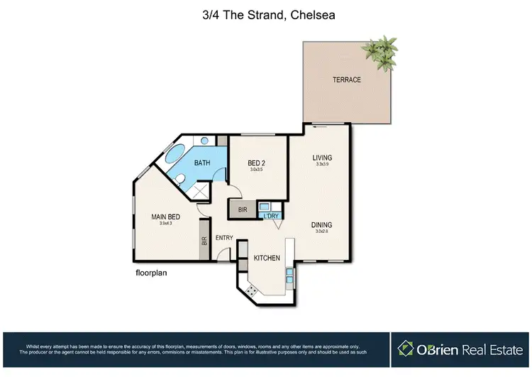 Floorplan of Homely apartment listing, 3/4 The Strand, Chelsea VIC 3196