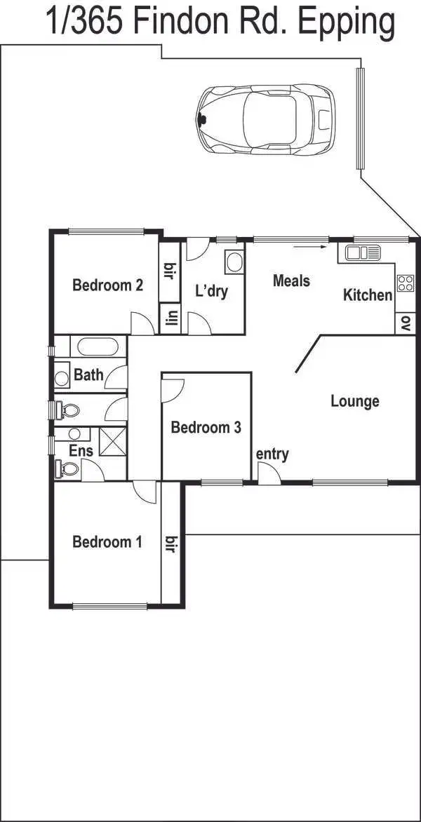 Floorplan of Homely unit listing, 1/365 Findon Road, Epping VIC 3076