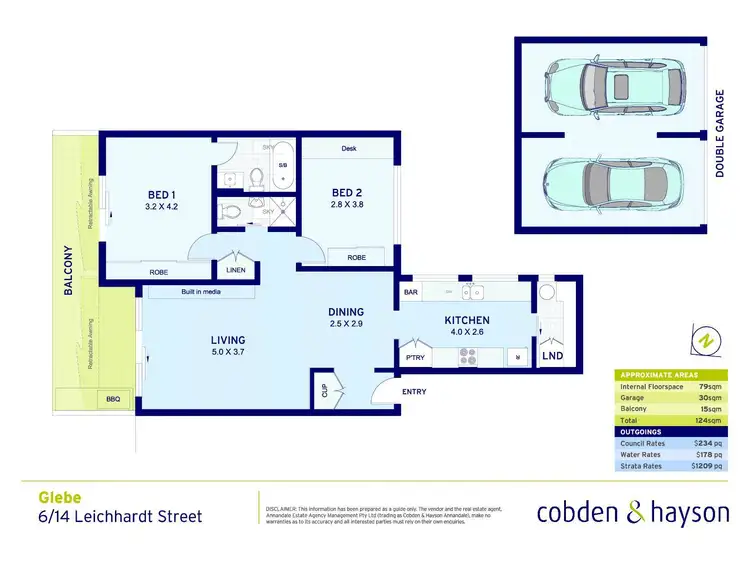Floorplan of Homely unit listing, 6/14 Leichhardt Street, Glebe NSW 2037