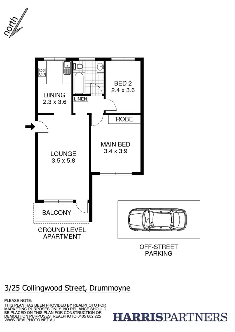 Floorplan of Homely unit listing, 3/25 Collingwood Street, Drummoyne NSW 2047