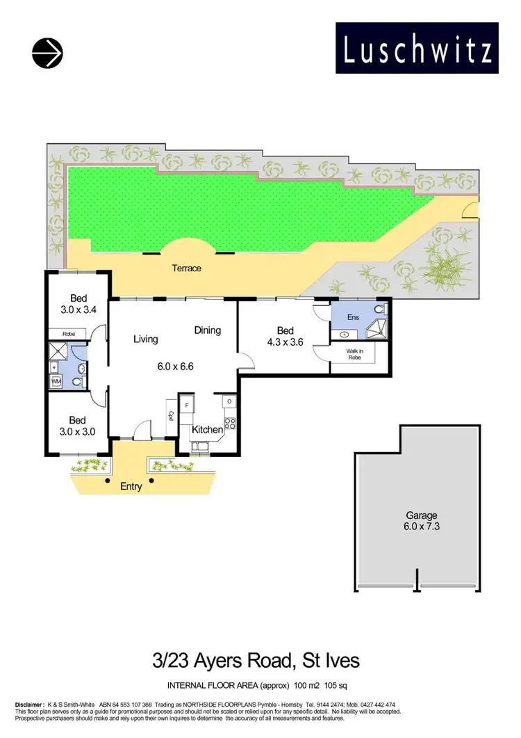 Floorplan of Homely apartment listing, Level ground/3/23 Ayres Road, St Ives NSW 2075