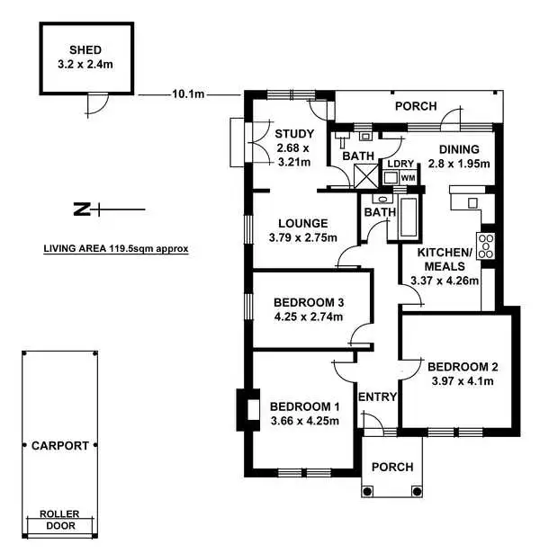Floorplan of Homely house listing, 190A Fisher Street, Malvern SA 5061