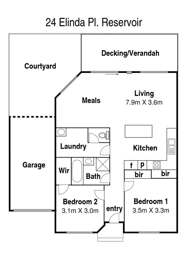 Floorplan of Homely unit listing, 24 Elinda Place, Reservoir VIC 3073