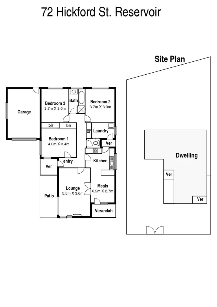 Floorplan of Homely house listing, 72 Hickford Street, Reservoir VIC 3073
