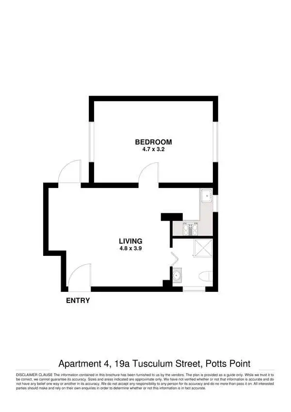 Floorplan of Homely apartment listing, 4/19A Tusculum Street, Potts Point NSW 2011