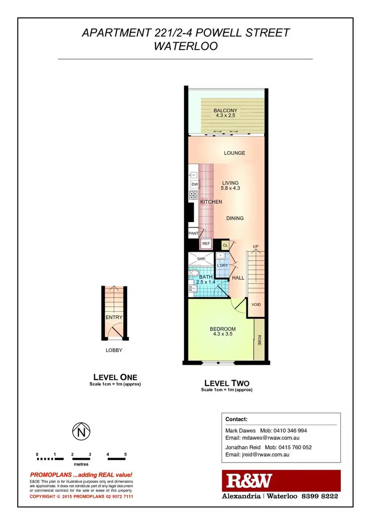 Floorplan of Homely apartment listing, 220/2-4 Powell Street, Waterloo NSW 2017