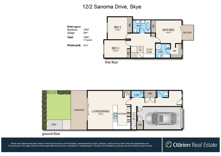 Floorplan of Homely townhouse listing, 12/2 Sanoma Drive, Skye VIC 3977