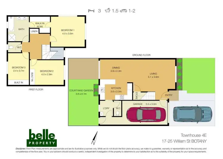 Floorplan of Homely townhouse listing, 4E/17-25 William Street, Botany NSW 2019