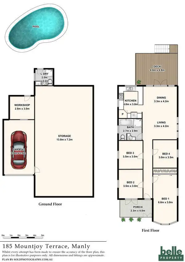 Floorplan of Homely house listing, 185 Mountjoy Terrace, Manly QLD 4179