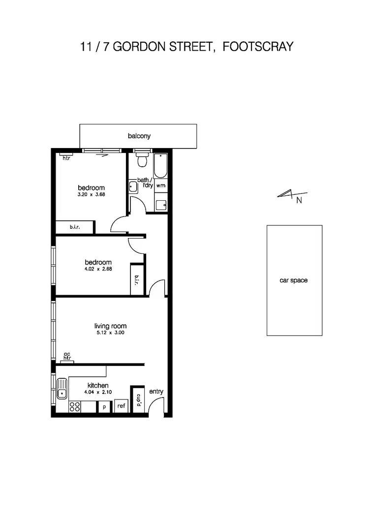 Floorplan of Homely apartment listing, 11/7 Gordon Street, Footscray VIC 3011
