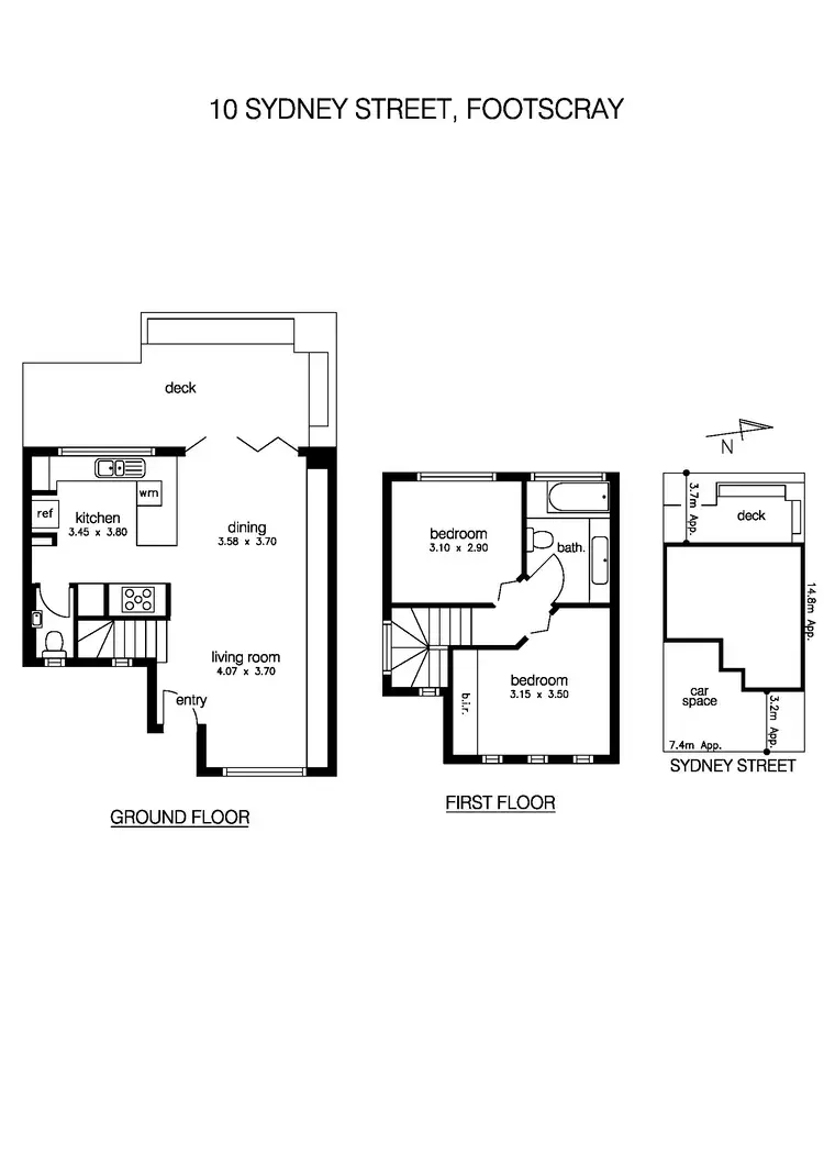 Floorplan of Homely townhouse listing, 10 Sydney Street, Footscray VIC 3011