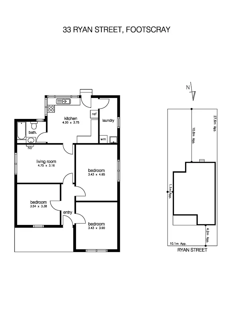 Floorplan of Homely house listing, 33 Ryan Street, Footscray VIC 3011