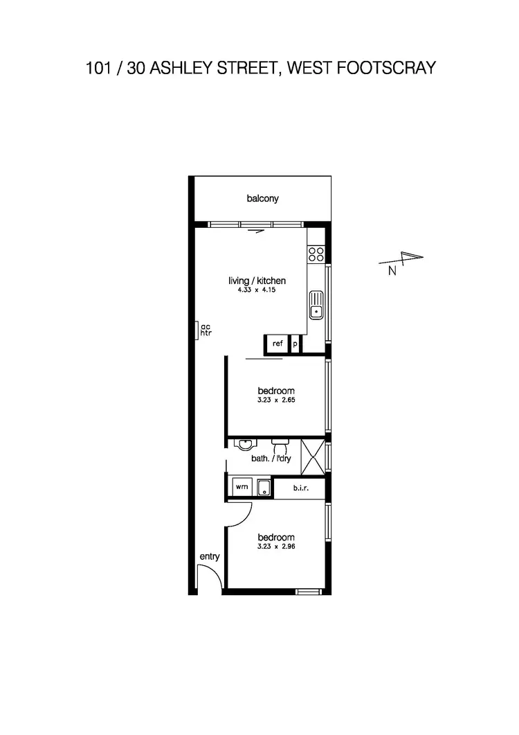 Floorplan of Homely apartment listing, 2/30 Ashley Street, West Footscray VIC 3012