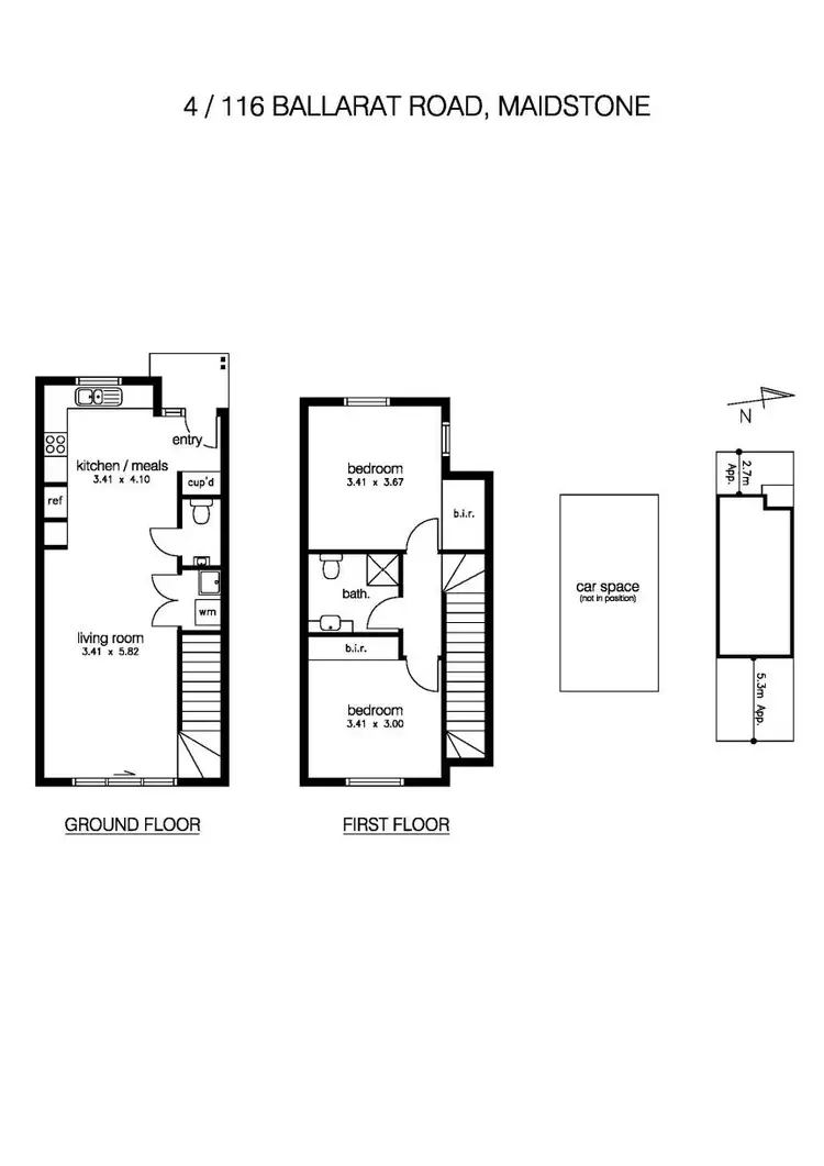 Floorplan of Homely townhouse listing, 4/116 Ballarat Road, Maidstone VIC 3012
