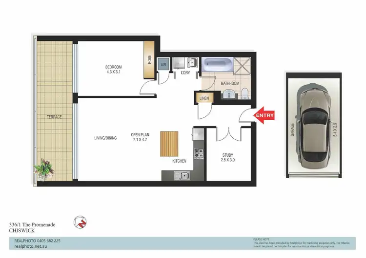 Floorplan of Homely apartment listing, 336/1 The Promenade, Chiswick NSW 2046