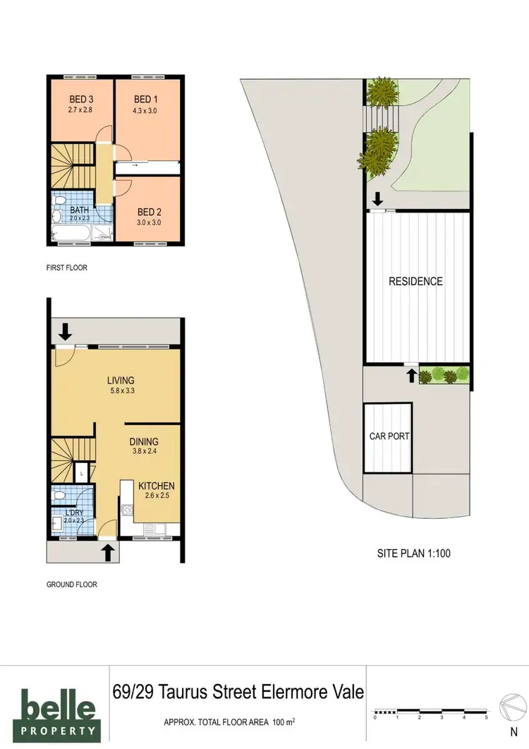 Floorplan of Homely townhouse listing, 69/29 Taurus Street, Elermore Vale NSW 2287