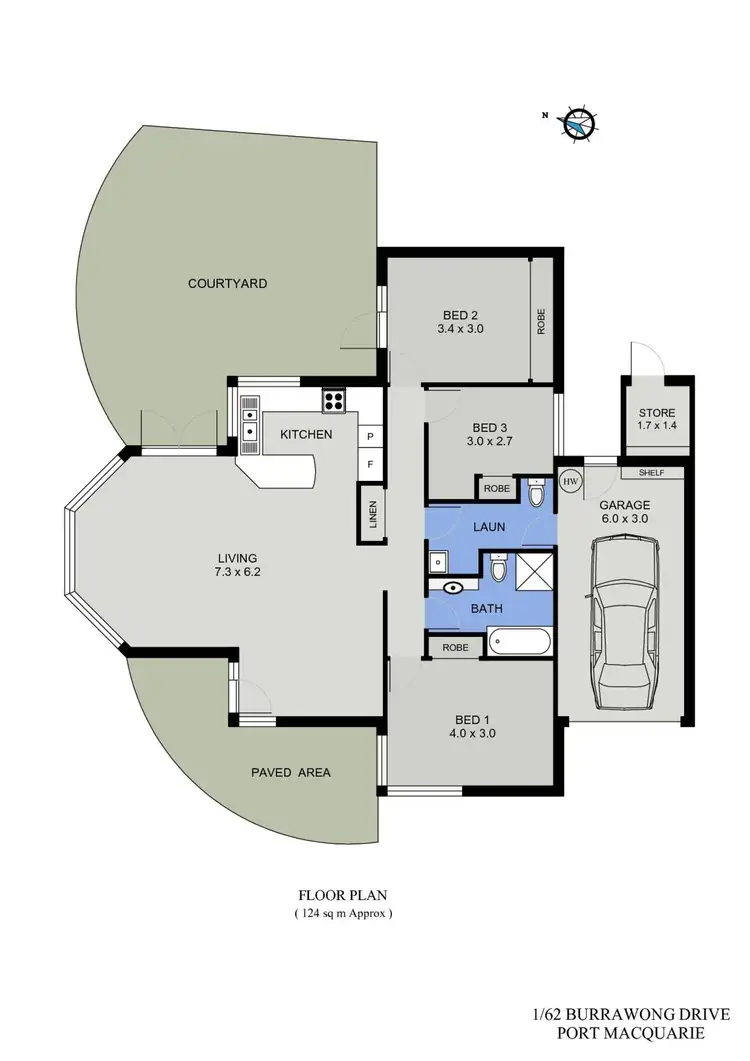 Floorplan of Homely house listing, 1/62 Burrawong Drive, Port Macquarie NSW 2444
