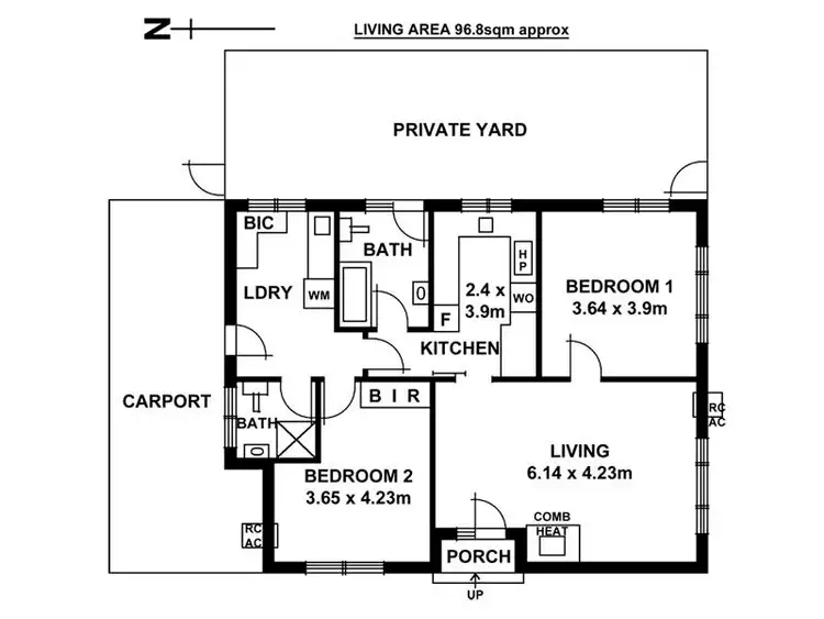 Floorplan of Homely unit listing, 1/101A Hill Street, Netherby SA 5062