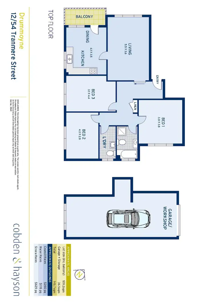 Floorplan of Homely apartment listing, 12/54 Tranmere Street, Drummoyne NSW 2047