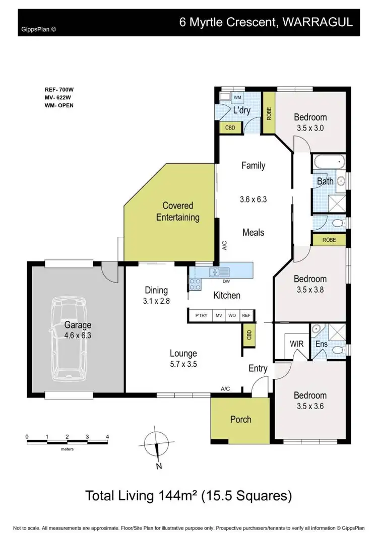 Floorplan of Homely house listing, 6 Myrtle Crescent, Warragul VIC 3820