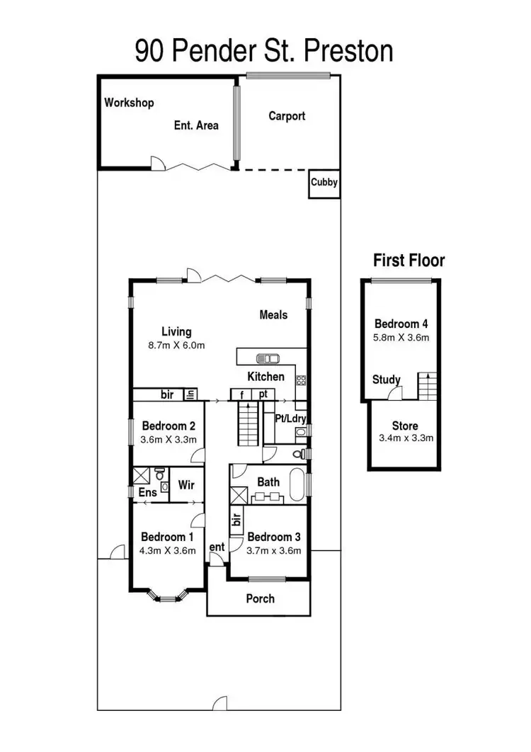 Floorplan of Homely house listing, 90 Pender Street, Preston VIC 3072