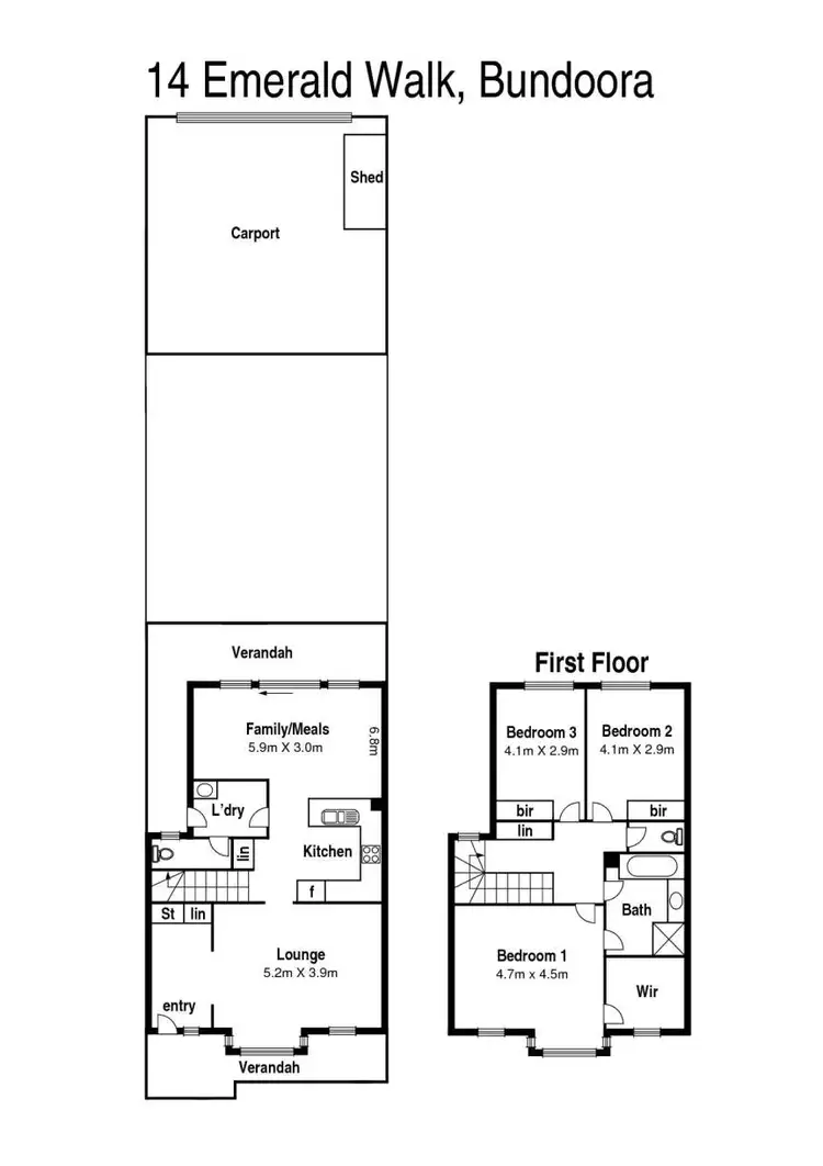 Floorplan of Homely townhouse listing, 14 Emerald Walk, Bundoora VIC 3083
