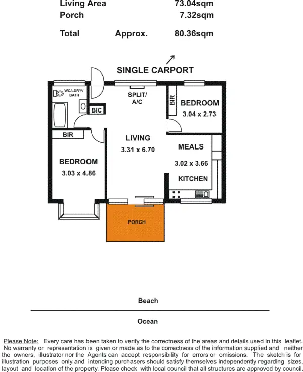 Floorplan of Homely unit listing, 2/5 Ulah Place, Semaphore Park SA 5019