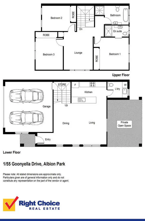 Floorplan of Homely semi-detached listing, 1/55 Goonyella Street, Albion Park NSW 2527