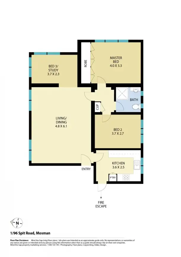 Floorplan of Homely apartment listing, 1/96 Spit Road, Mosman NSW 2088