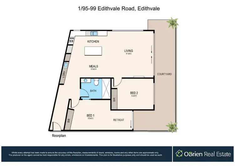 Floorplan of Homely apartment listing, 1/95-99 Edithvale Road, Edithvale VIC 3196
