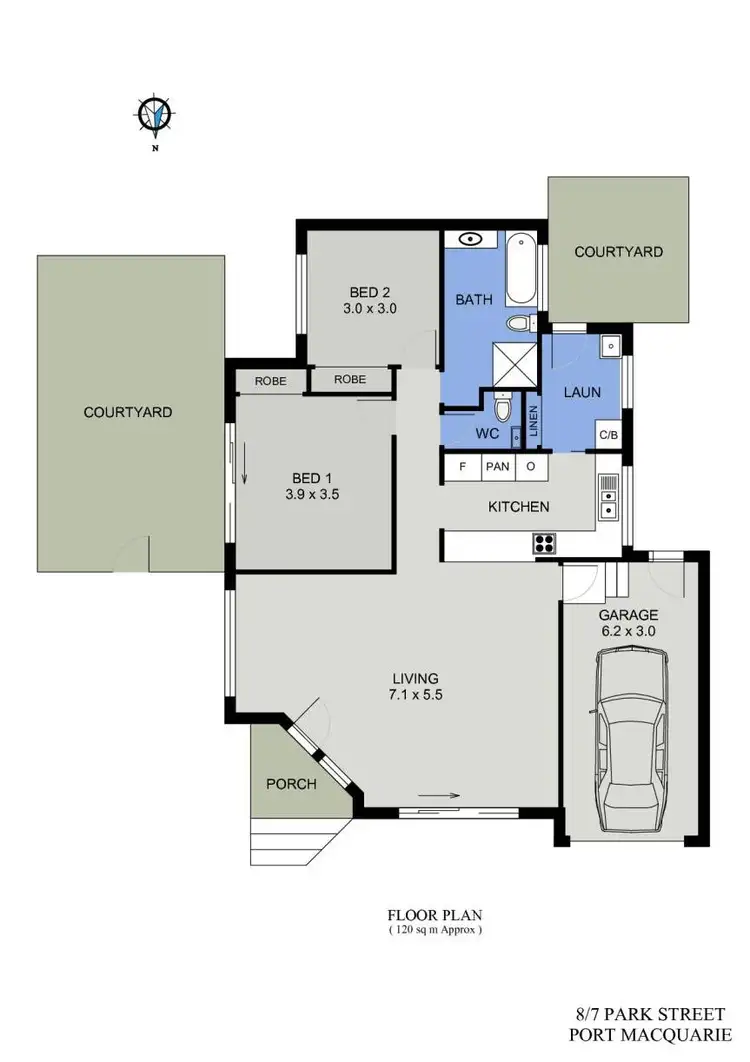 Floorplan of Homely villa listing, 8/7 Park Street, Port Macquarie NSW 2444