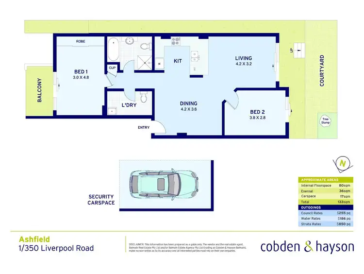 Floorplan of Homely apartment listing, 1/350 Liverpool Road, Ashfield NSW 2131