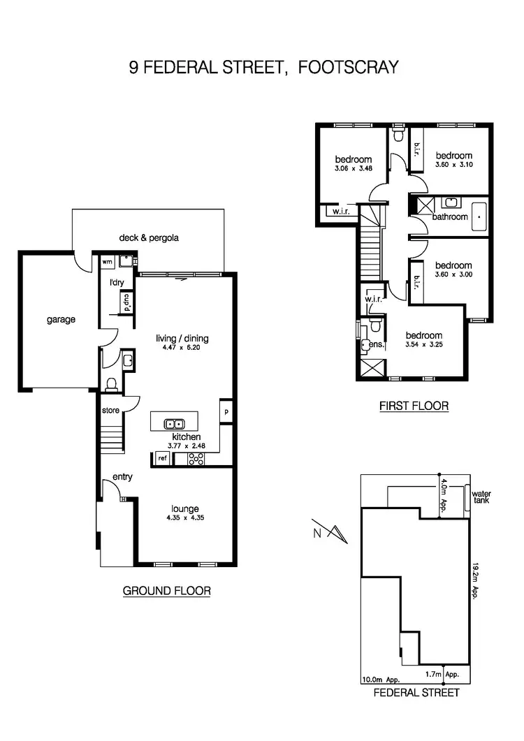 Floorplan of Homely townhouse listing, 9 Federal Street, Footscray VIC 3011