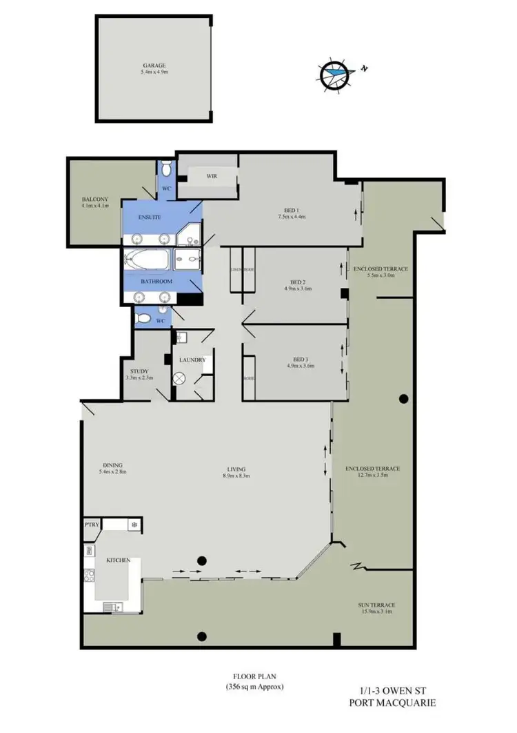 Floorplan of Homely apartment listing, 101/1 Owen Street, Port Macquarie NSW 2444