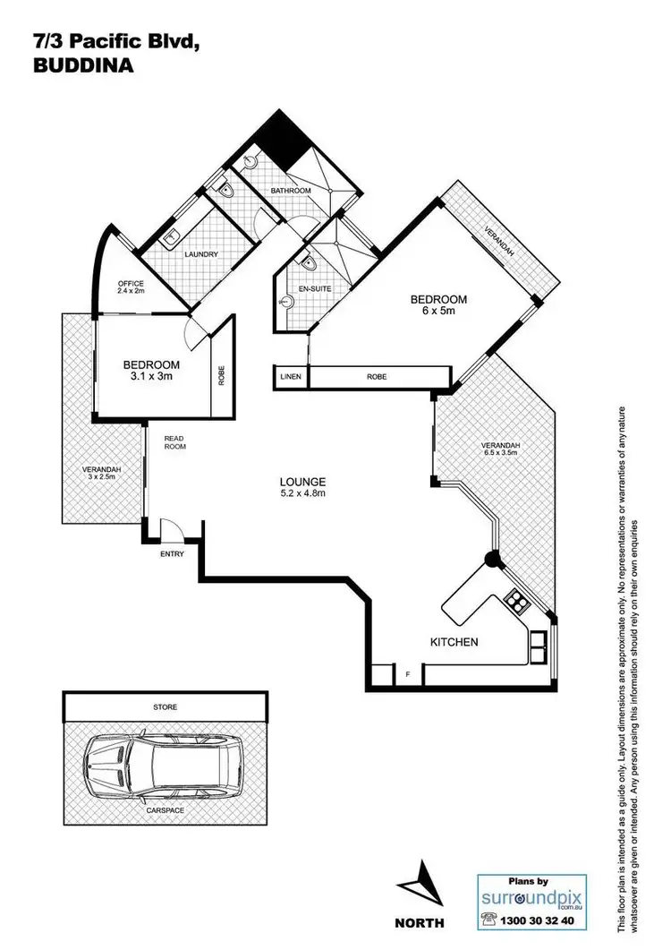 Floorplan of Homely unit listing, 4/3 Pacific Boulevard, Buddina QLD 4575