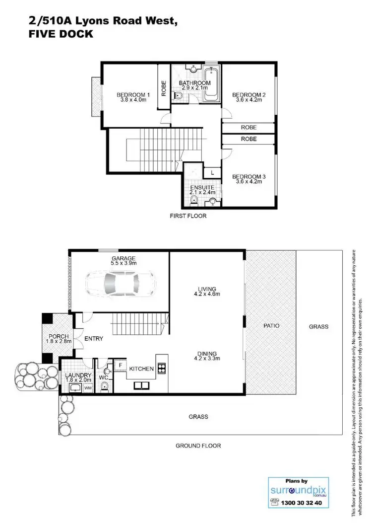 Floorplan of Homely semi-detached listing, 510A Lyons Rd West, Five Dock NSW 2046