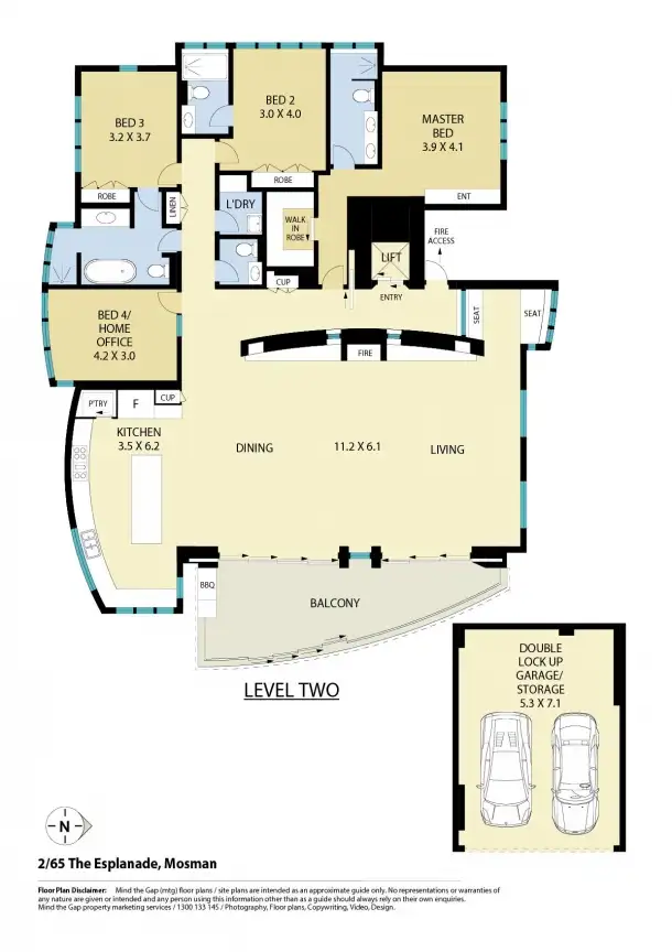 Floorplan of Homely apartment listing, 2/65 The Esplanade, Mosman NSW 2088