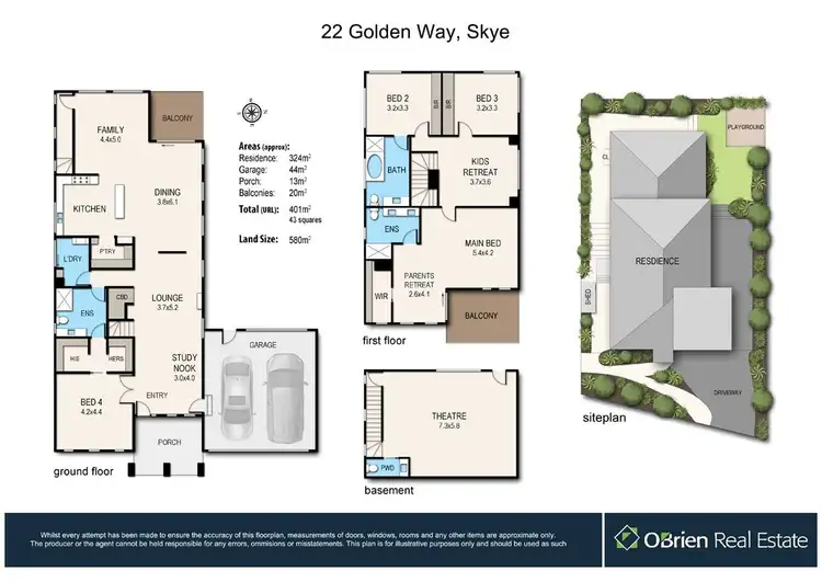 Floorplan of Homely house listing, 22 Golden Way, Skye VIC 3977