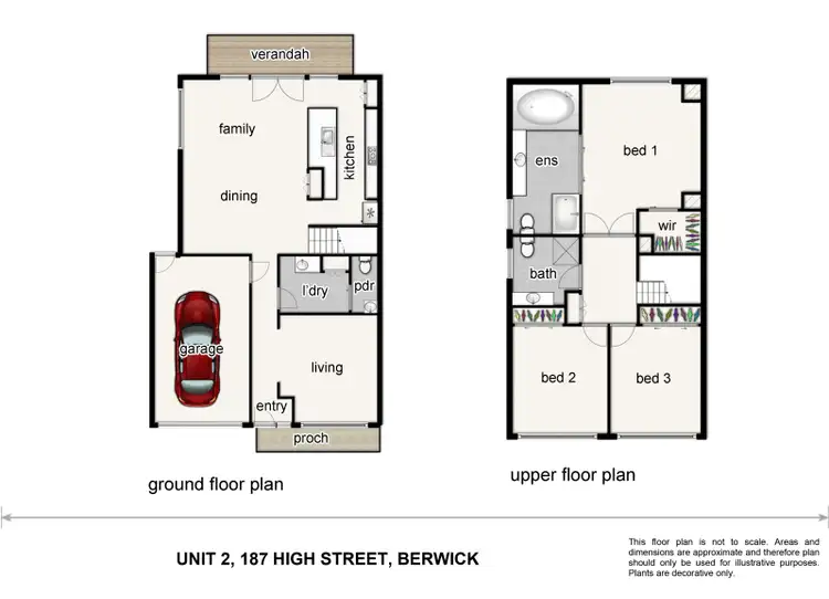 Floorplan of Homely townhouse listing, 2/187 High Street, Berwick VIC 3806