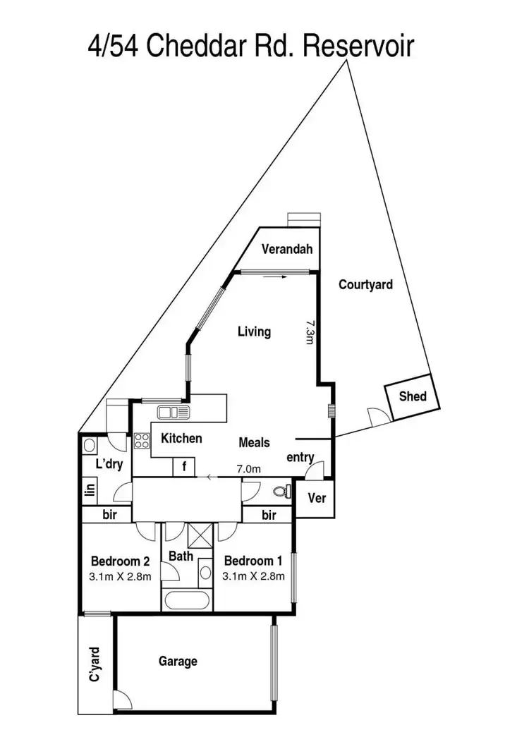 Floorplan of Homely unit listing, 4/54 Cheddar Road, Reservoir VIC 3073