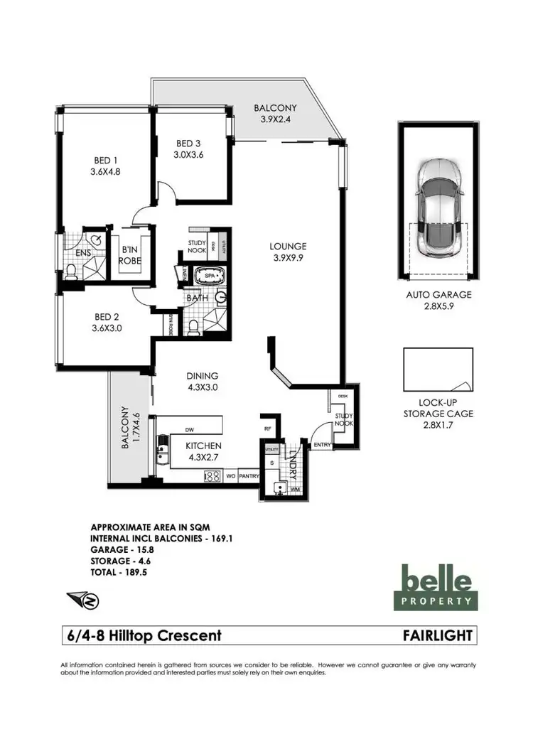 Floorplan of Homely apartment listing, 6/4-8 Hilltop Crescent, Fairlight NSW 2094