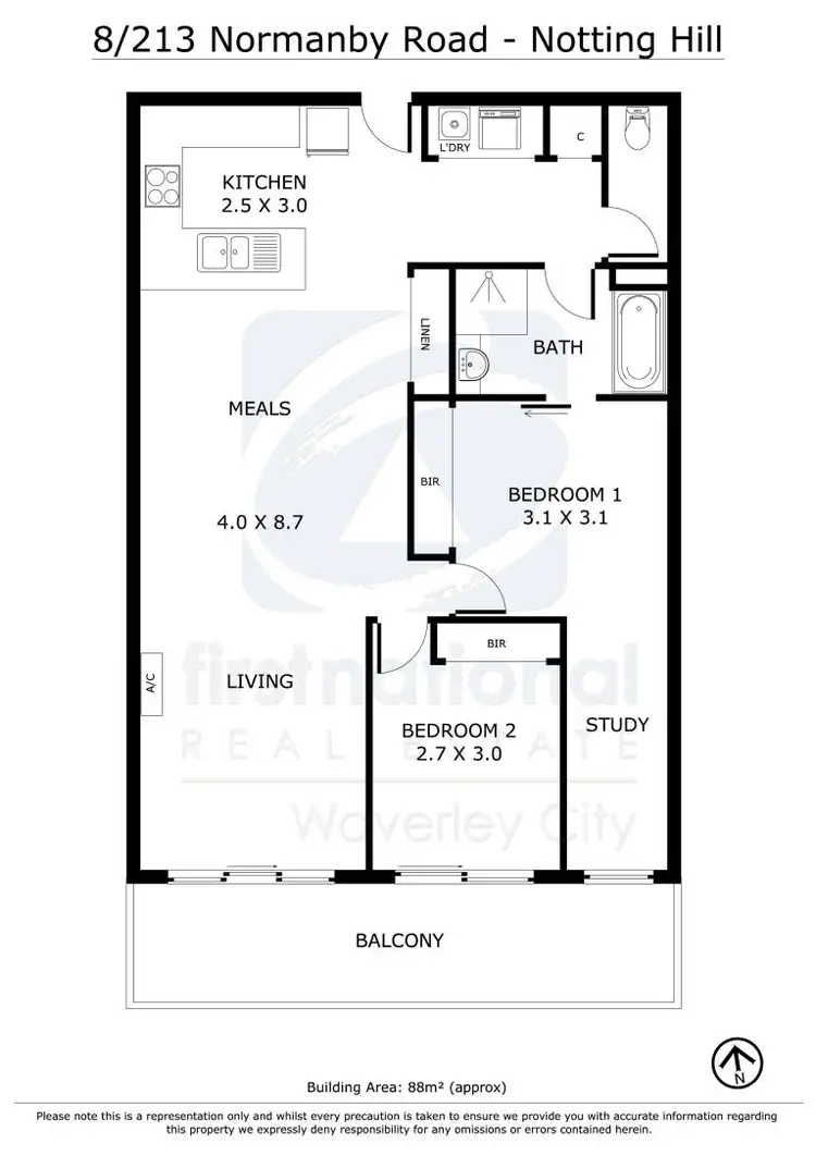 Floorplan of Homely apartment listing, 8/213 Normanby Road, Notting Hill VIC 3168
