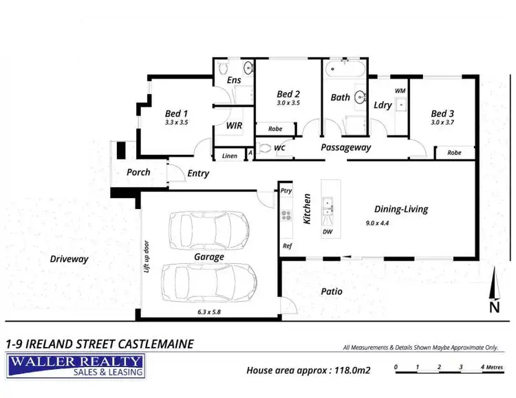 Floorplan of Homely townhouse listing, 1/9 Ireland Street, Castlemaine VIC 3450