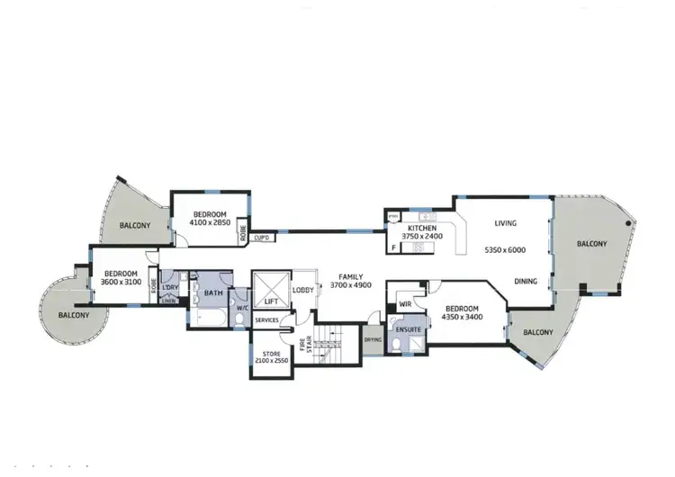 Floorplan of Homely apartment listing, 4/110 Oxlade Drive, New Farm QLD 4005