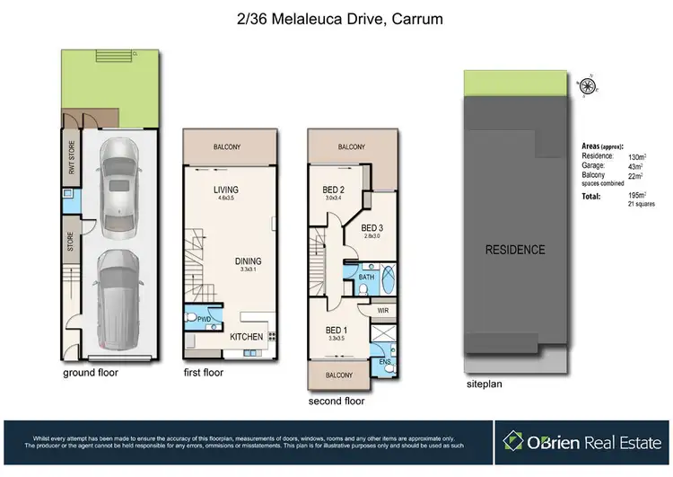 Floorplan of Homely townhouse listing, 2/36 Melaleuca Drive, Carrum VIC 3197